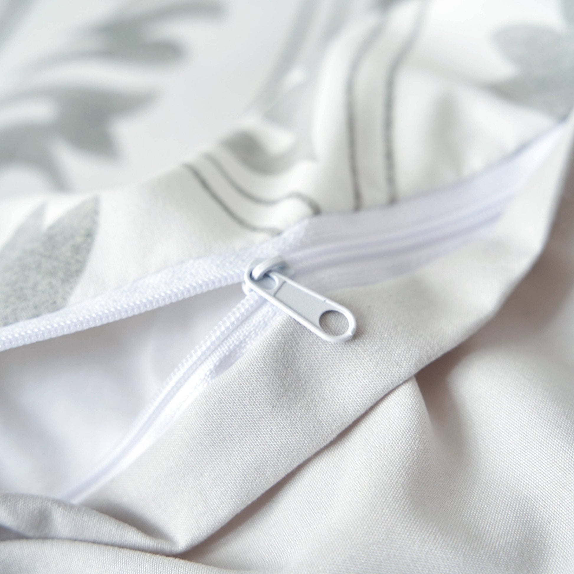 Dreamy Moon Sky Ogee Damask Heather Gray White Duvet Cover Set - Quahog Bay Bedding