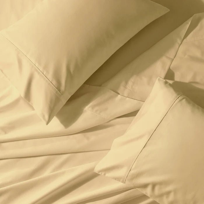 Egyptian Linens Split Top King Sheet Set 650TC Cotton Blend Wrinkle Free - Fitted Sheet With Wings - Quahog Bay Bedding