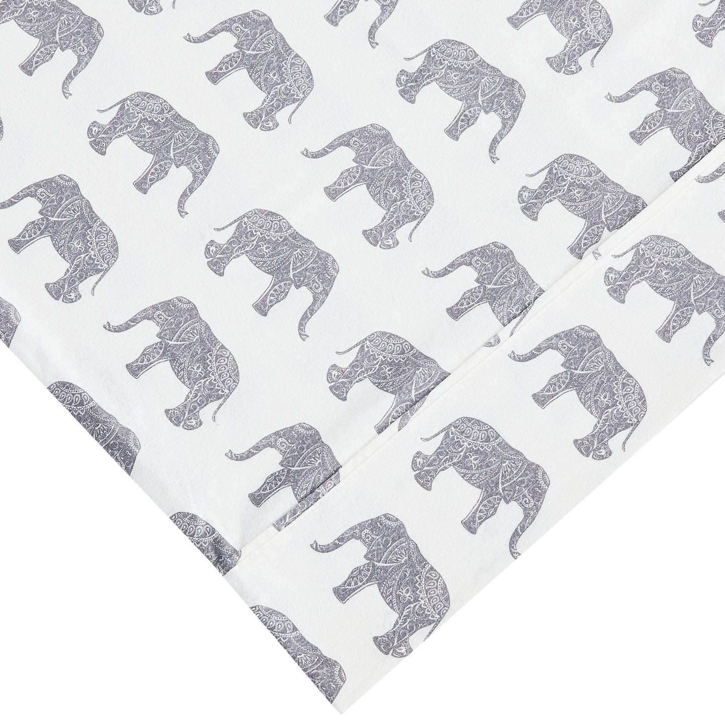 Elephants Flannel Sheet Set - Animal Print Flannel Sheets - Quahog Bay Bedding
