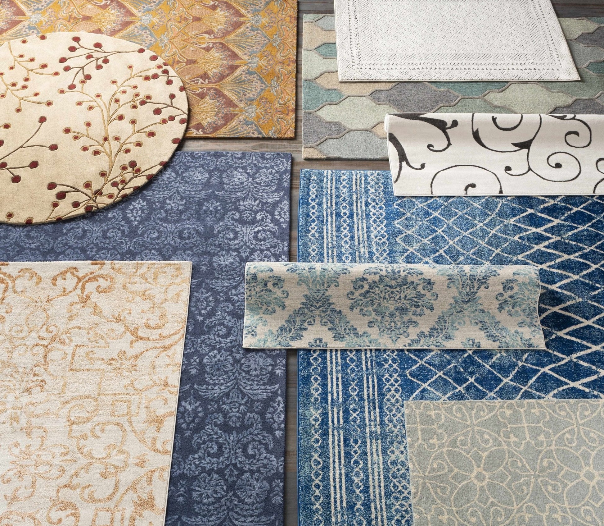 Elsu Beige&Burgandy Wool Rug - Quahog Bay Bedding