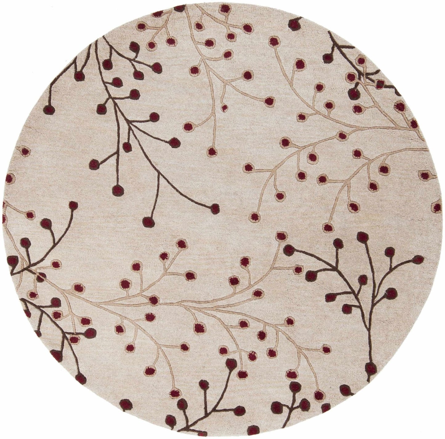Elsu Beige&Burgandy Wool Rug - Quahog Bay Bedding