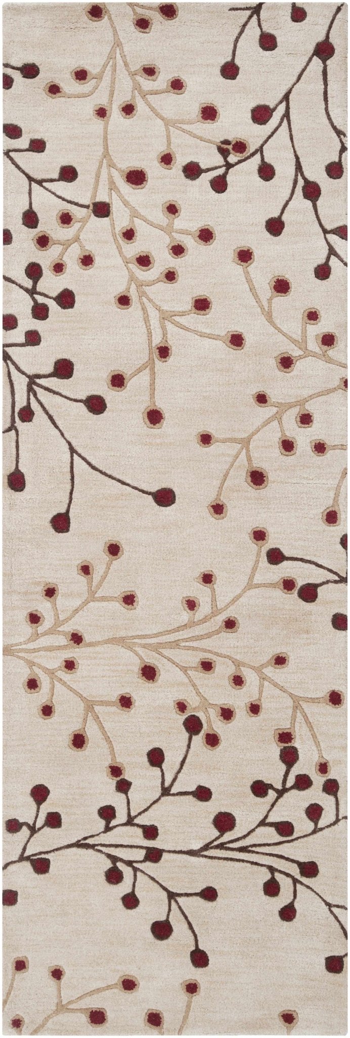 Elsu Beige&Burgandy Wool Rug - Quahog Bay Bedding