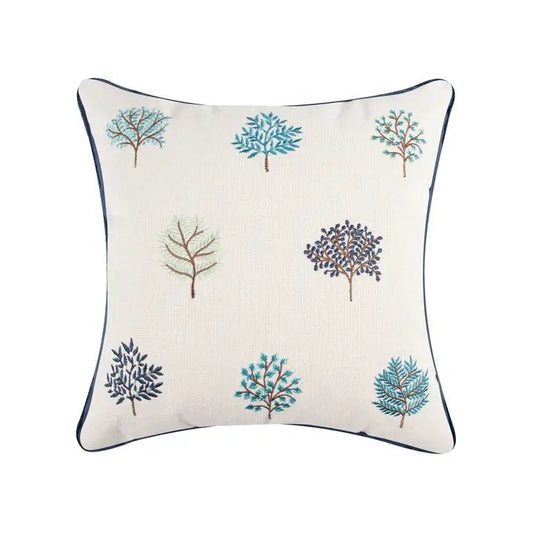 English Forest Embroidered Tree Pillow - Quahog Bay Bedding