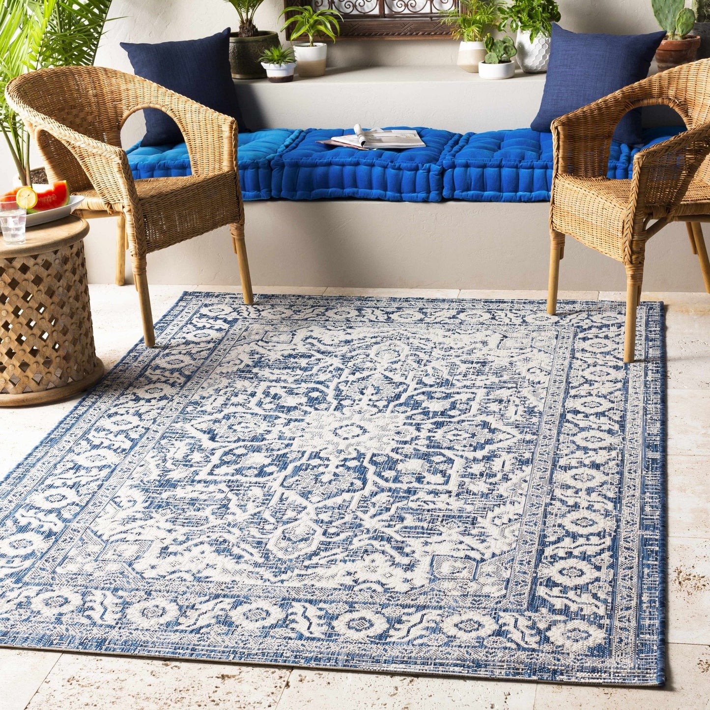 Etoile Navy Blue Performance Rug - Quahog Bay Bedding