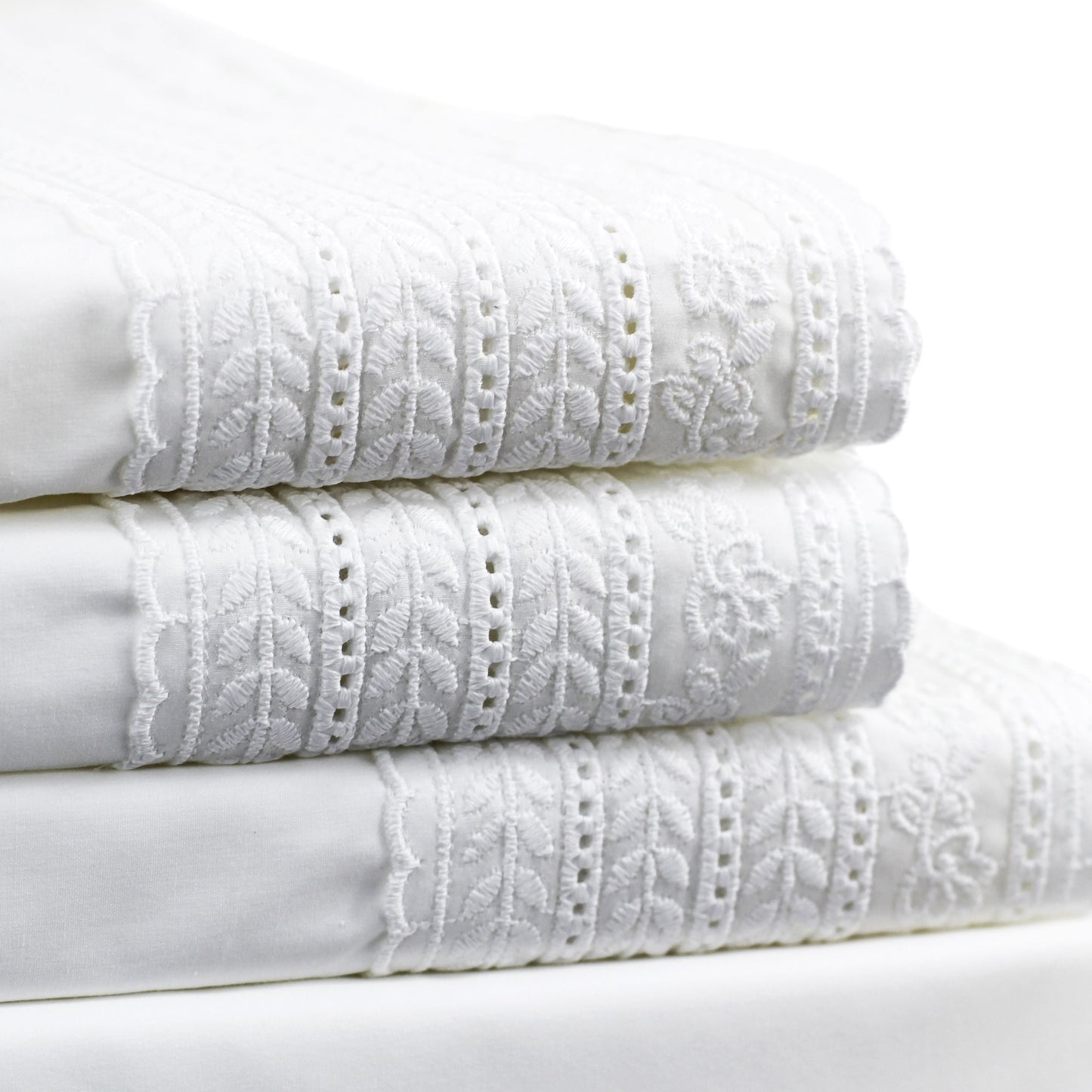 300TC Elizabeth Lace Cotton Percale Sheet Set