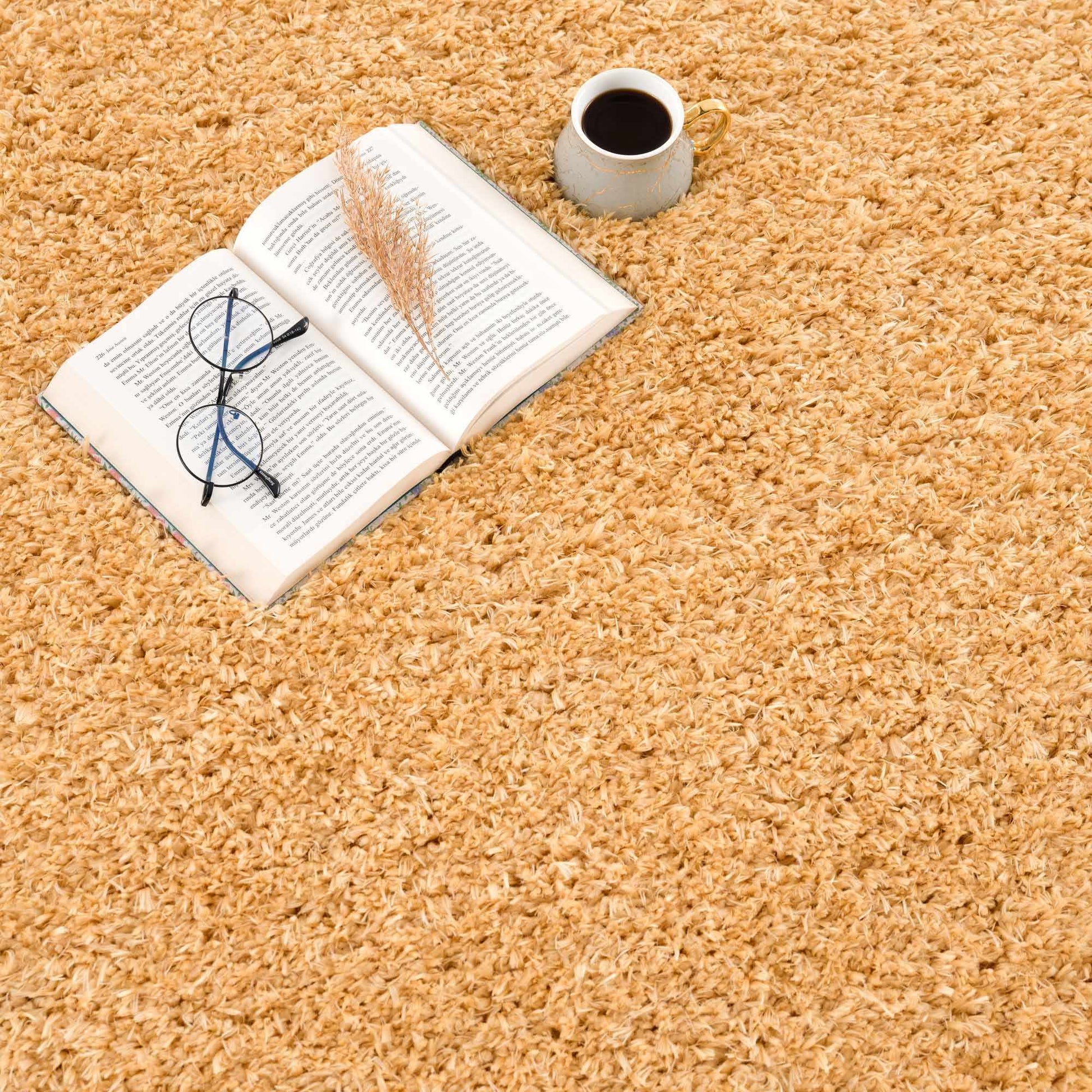 Faina Gold Yellow Washable Shag Rug - Quahog Bay Bedding