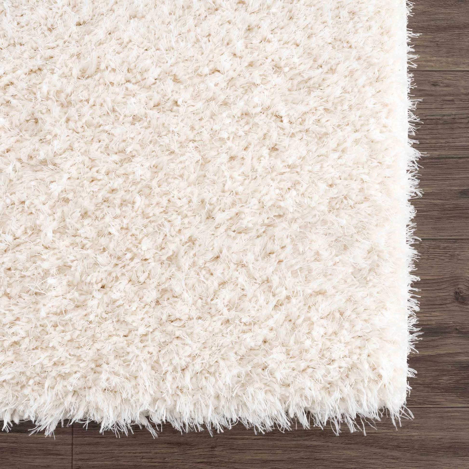 Faina Solid Cream Shag Rug Washable - Quahog Bay Bedding