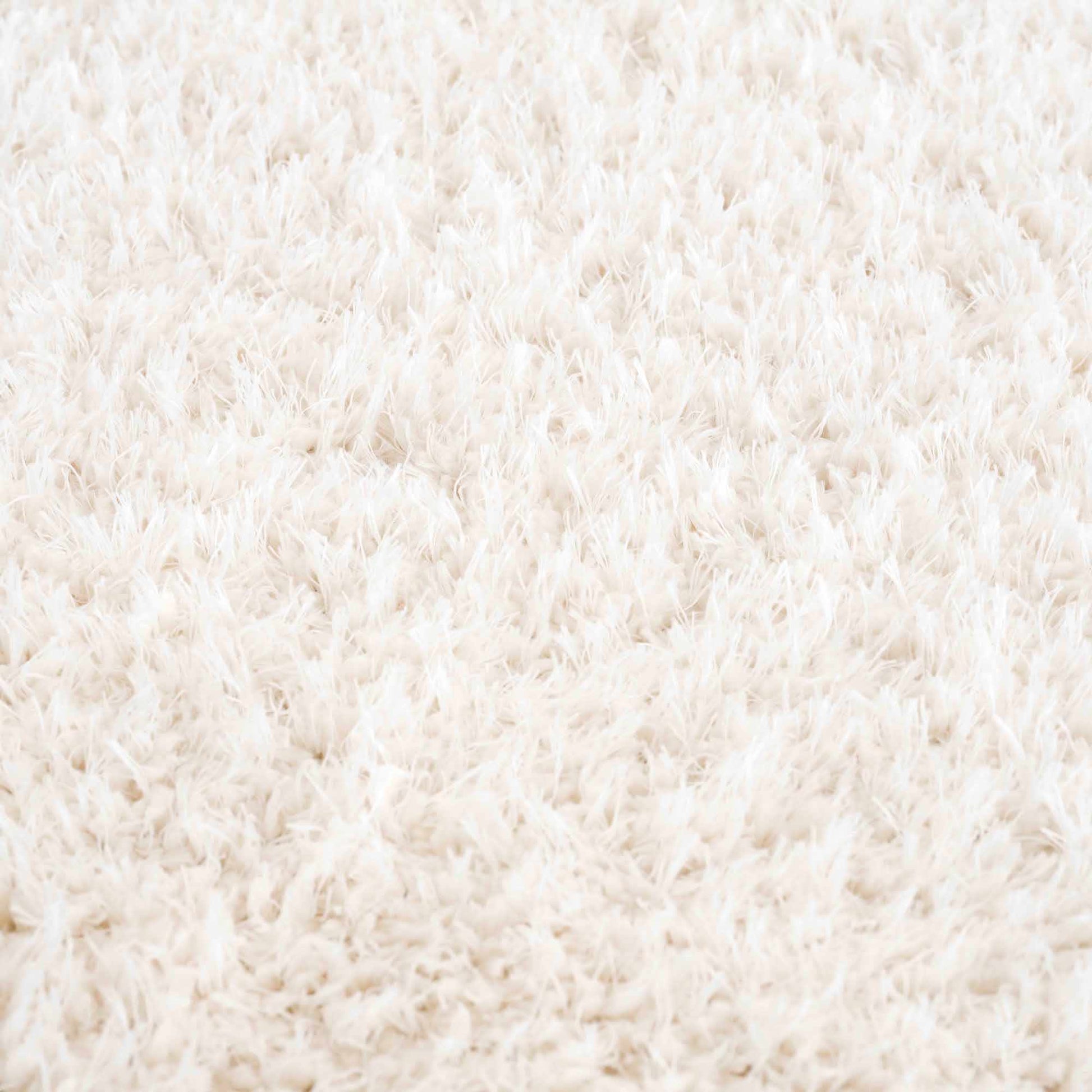 Faina Solid Cream Shag Rug Washable - Quahog Bay Bedding