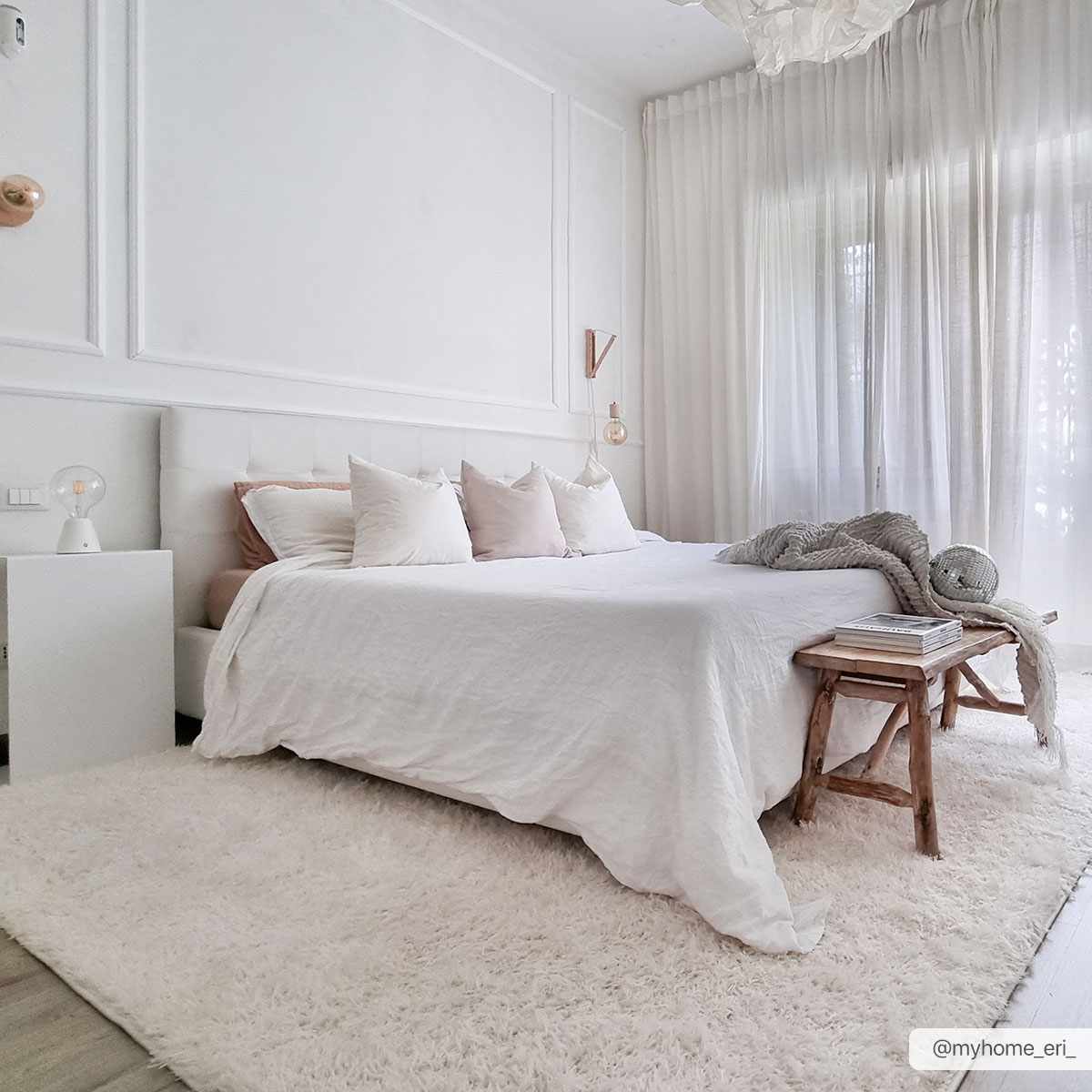 Faina Solid Cream Shag Rug Washable - Quahog Bay Bedding