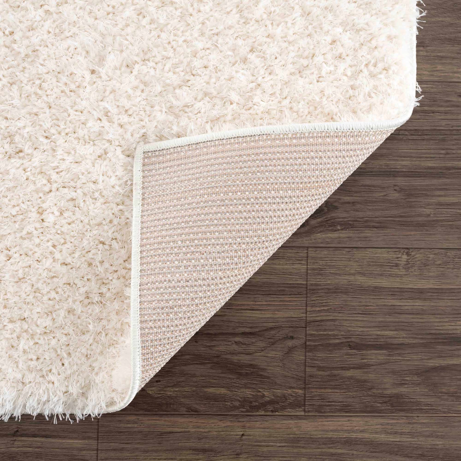 Faina Solid Cream Shag Rug Washable - Quahog Bay Bedding