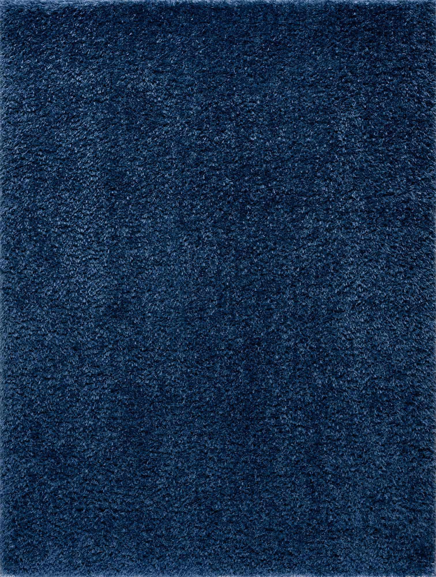 Faina Solid Dark Blue Shag Rug Washable - Quahog Bay Bedding