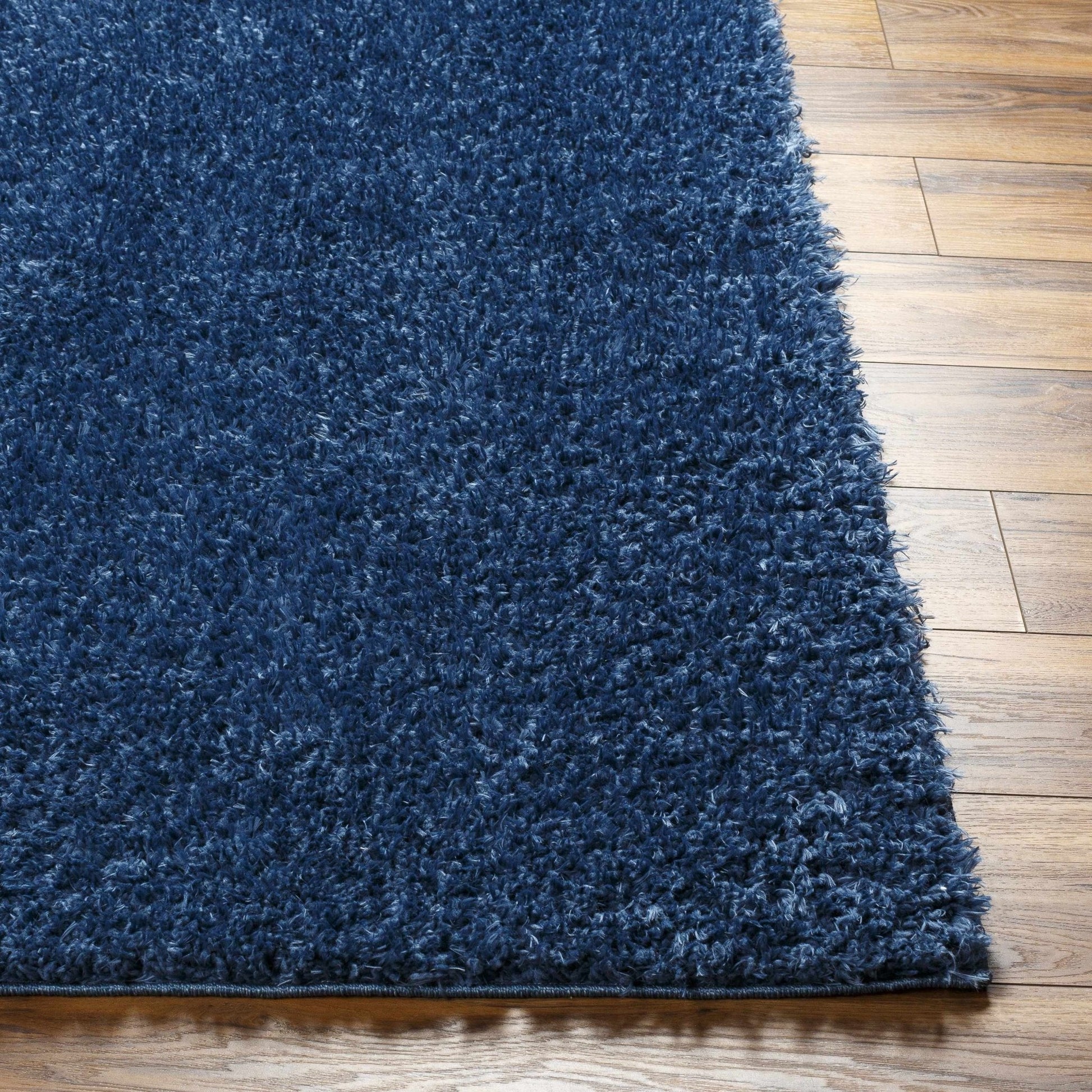Faina Solid Dark Blue Shag Rug Washable - Quahog Bay Bedding