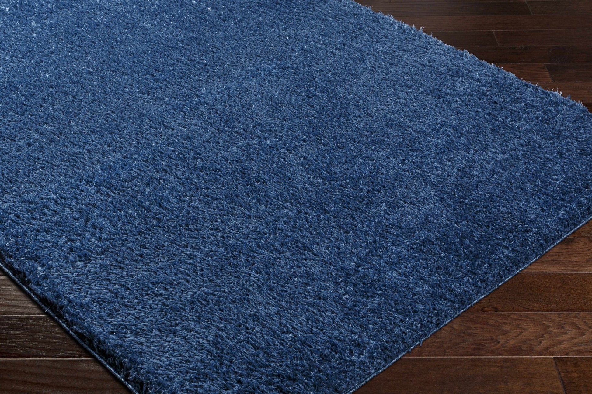 Faina Solid Dark Blue Shag Rug Washable - Quahog Bay Bedding