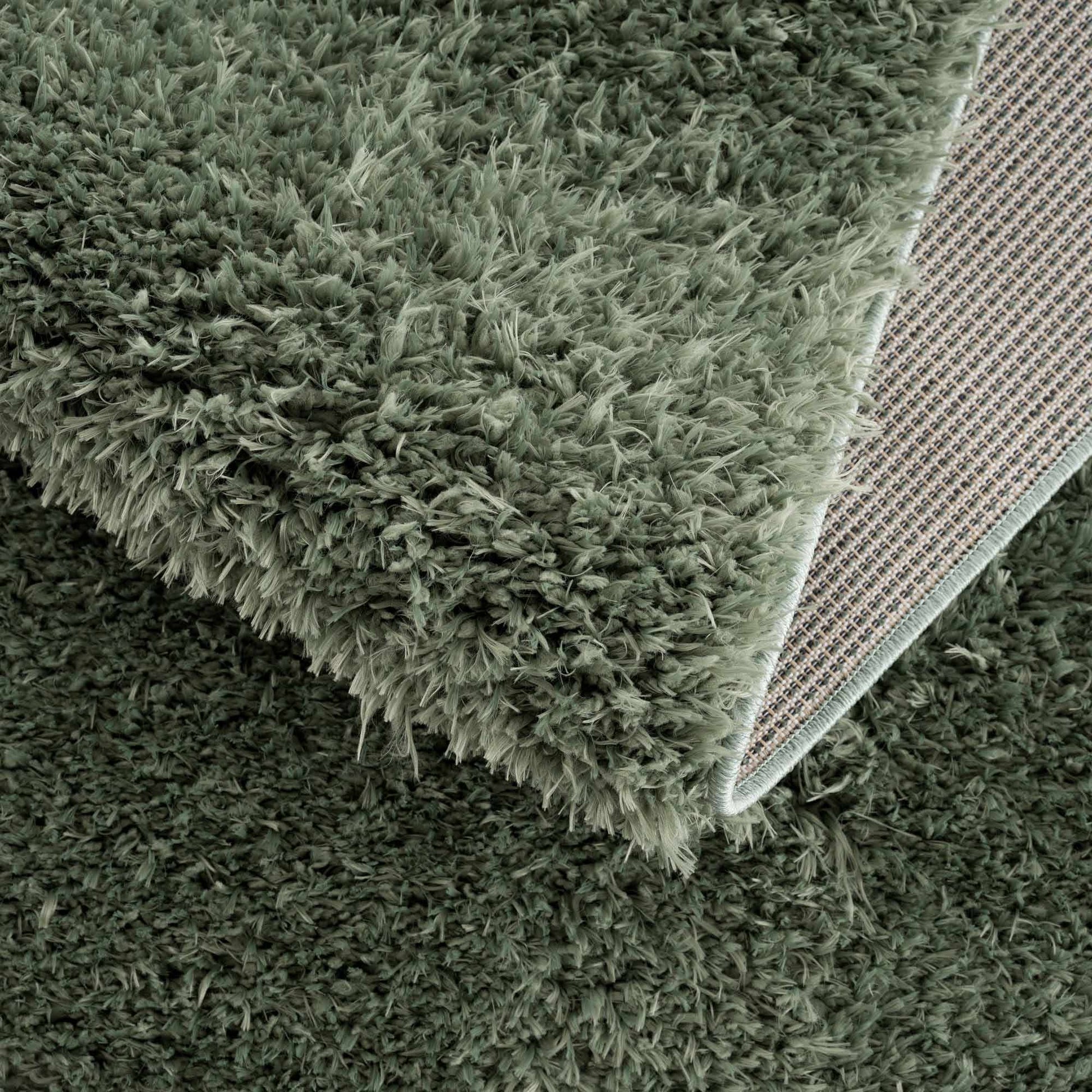 Faina Solid Green Shag Rug Washable - Quahog Bay Bedding