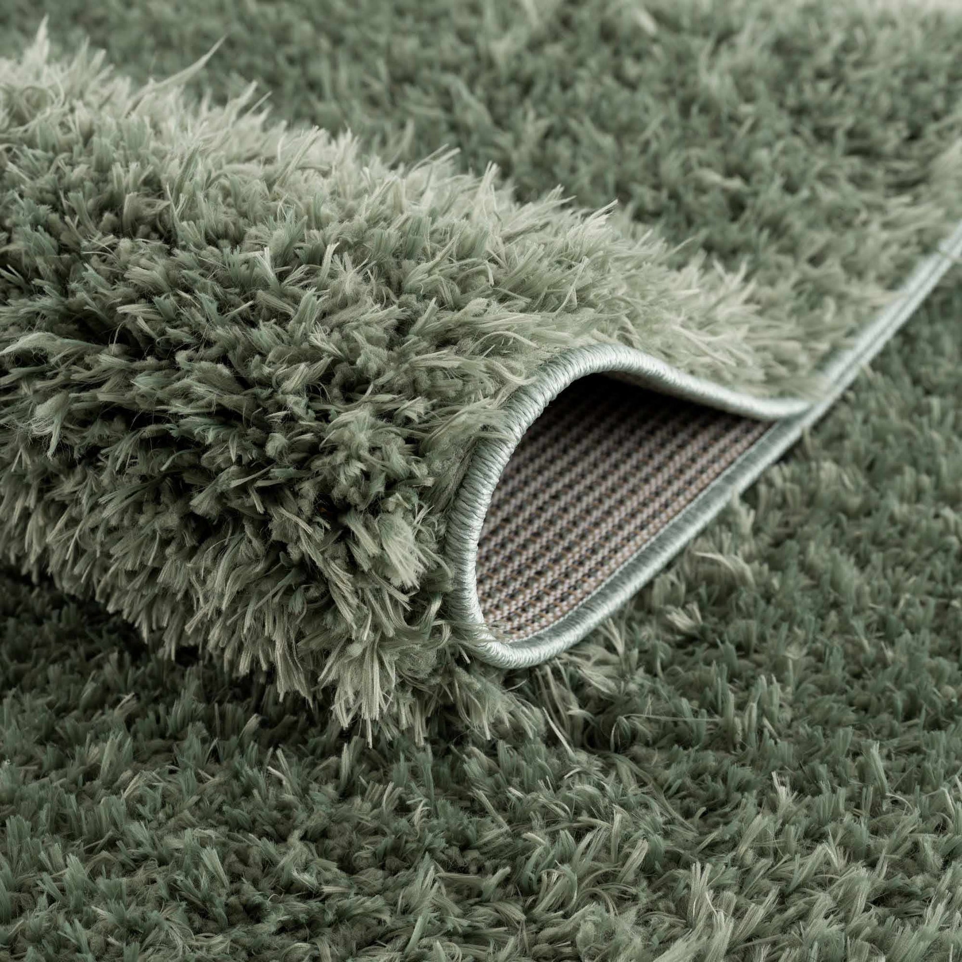 Faina Solid Green Shag Rug Washable - Quahog Bay Bedding