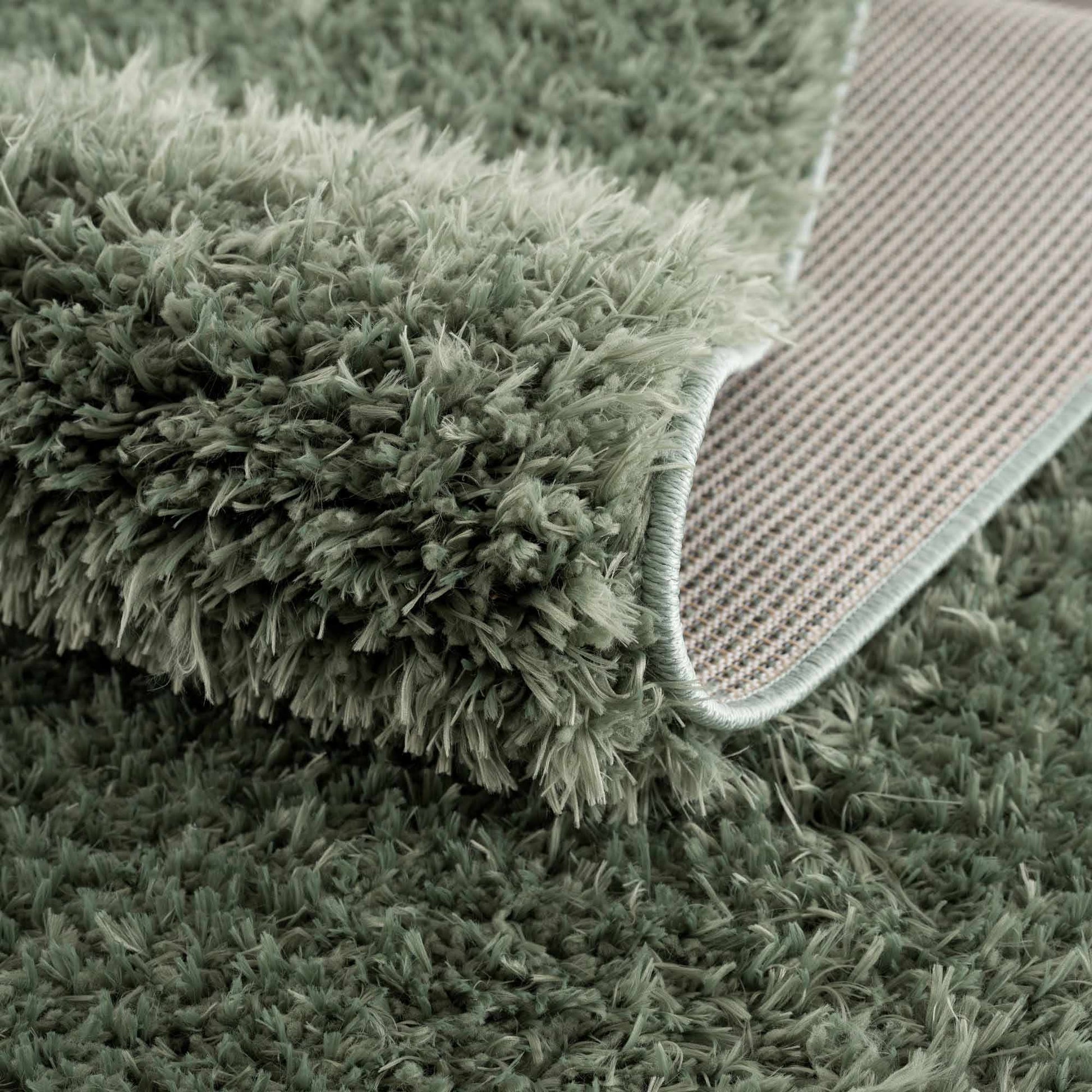 Faina Solid Green Shag Rug Washable - Quahog Bay Bedding