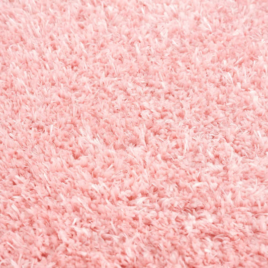 Faina Solid Pink Shag Rug Washable - Quahog Bay Bedding