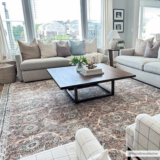 Flat Pile Urpi Red Washable Rug - Clearance - Quahog Bay Bedding