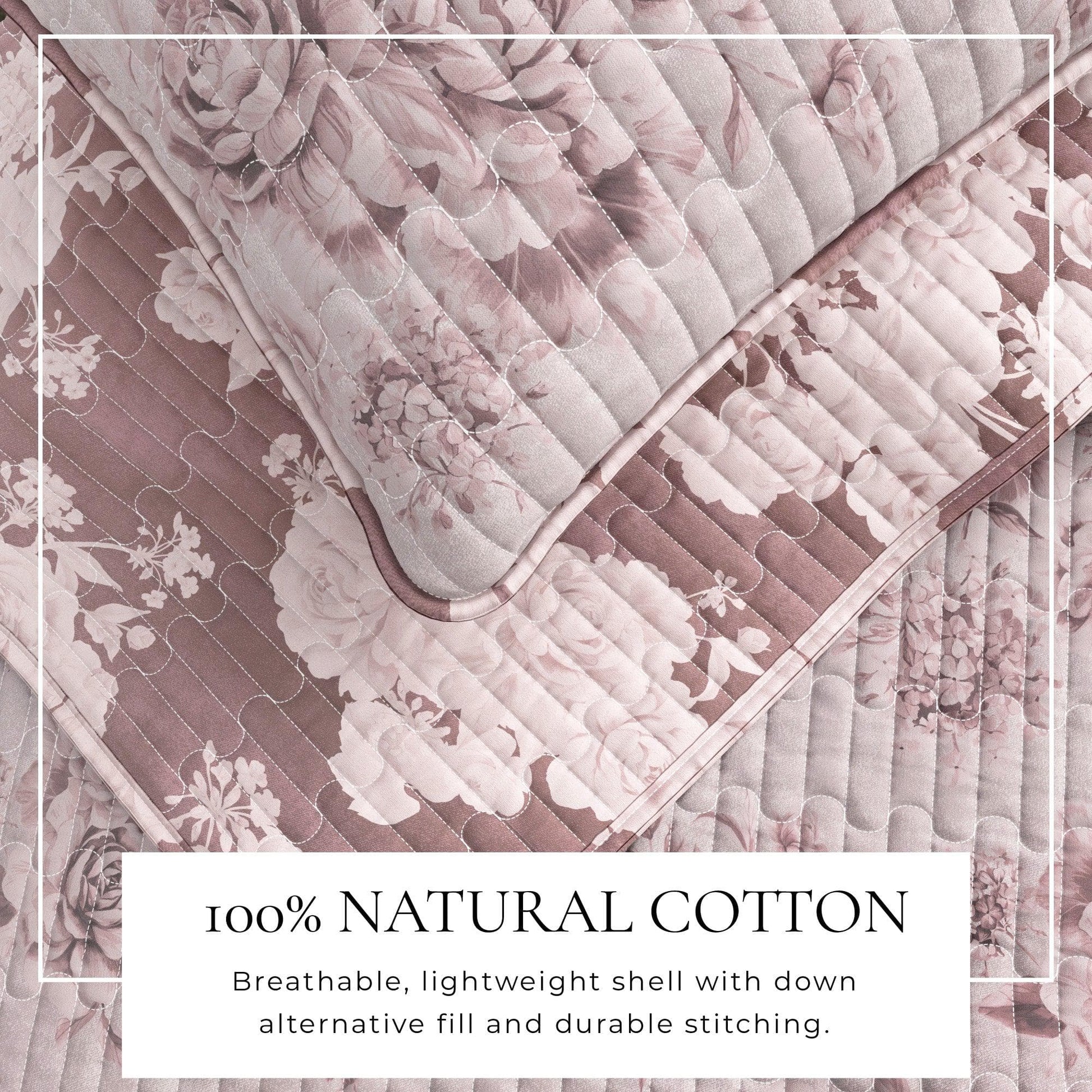 Floral Printed Cotton Quilt Set - Corin Collection - Quahog Bay Bedding