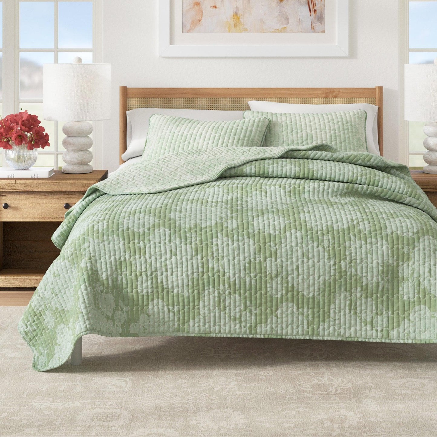 Floral Printed Cotton Quilt Set - Corin Collection - Quahog Bay Bedding