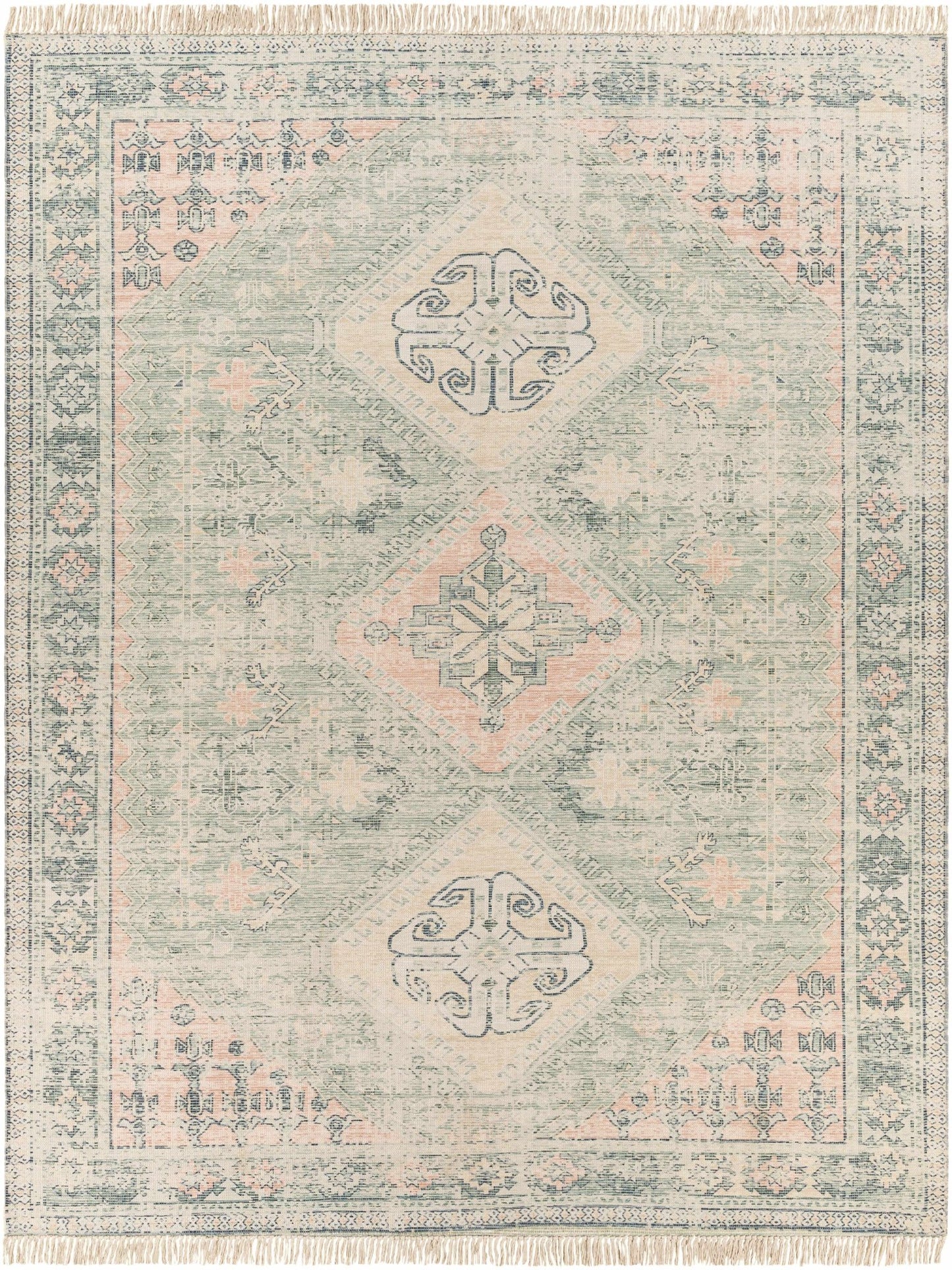 Foraker Sage Green Cotton Rug - Quahog Bay Bedding
