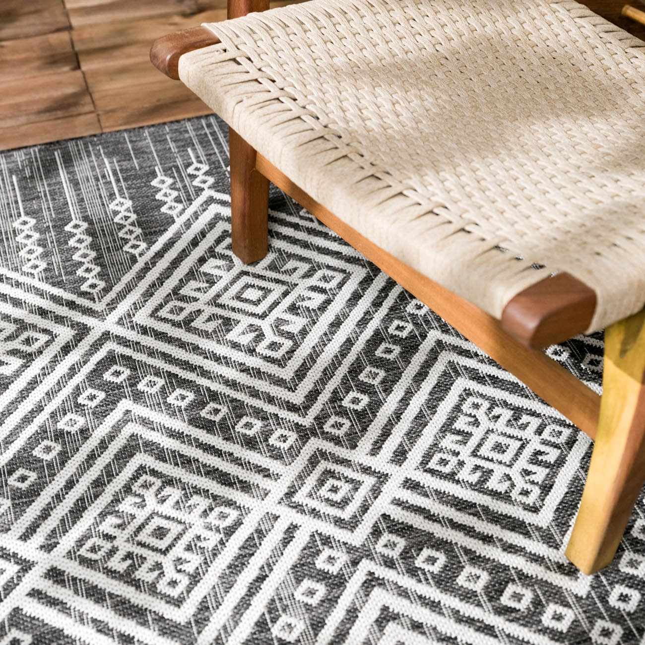 Frankville Black&White All Over Performance Rug - Quahog Bay Bedding