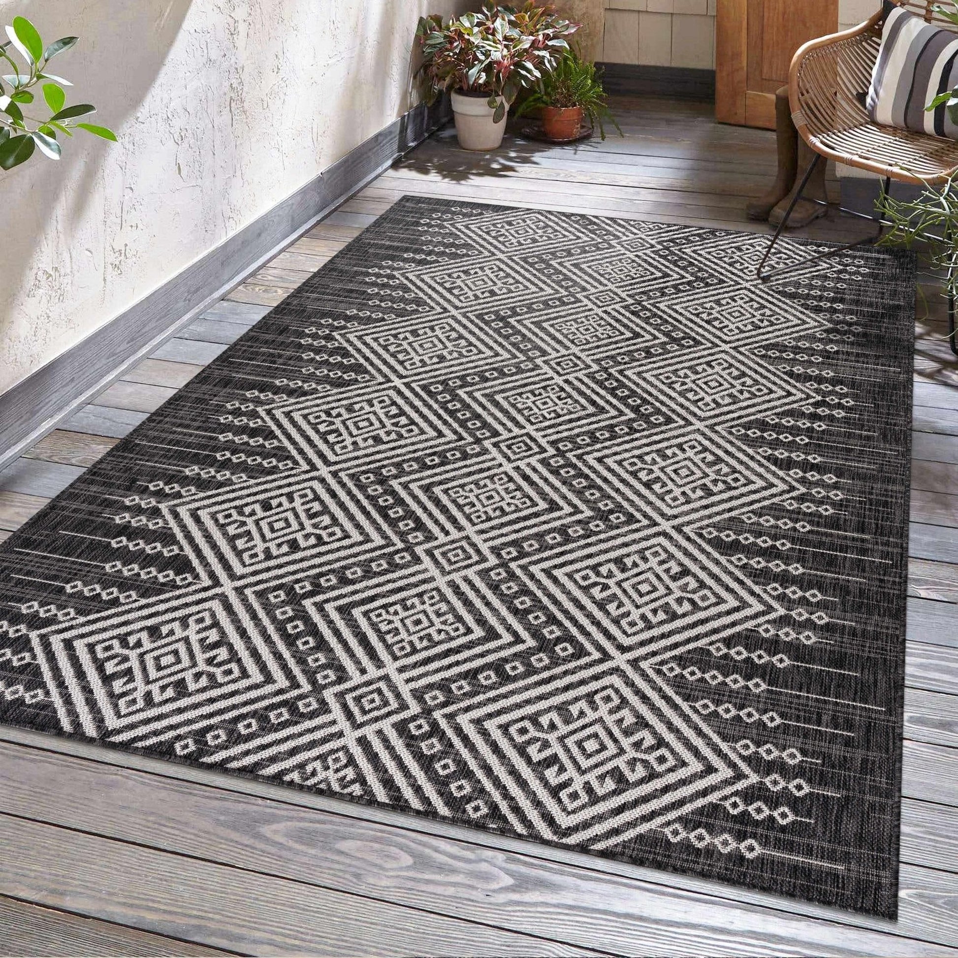 Frankville Black&White All Over Performance Rug - Quahog Bay Bedding