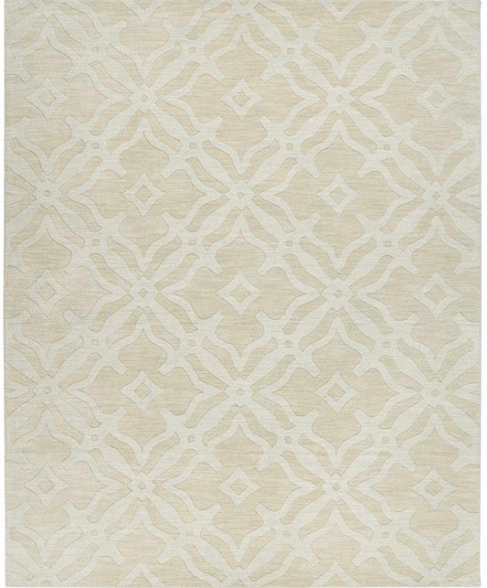 Fyffe Embossed Beige Wool Area Rug - Quahog Bay Bedding