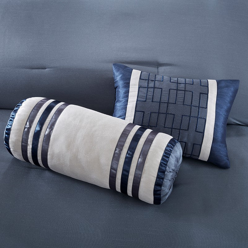 Genevieve 7PC Nautical Comforter Set - Navy Blue - Quahog Bay Bedding