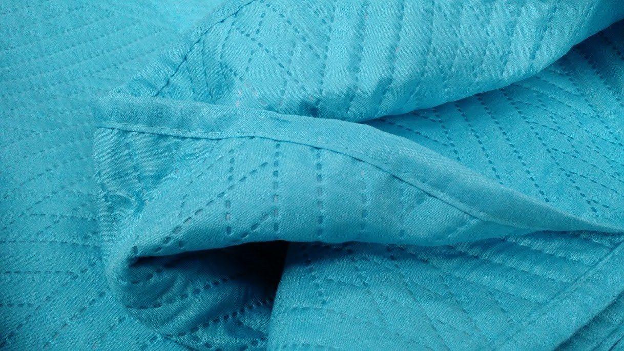 Gentle Wave Turquoise Teal Blue Lagoon Lightweight Quilted Bedspread Set - Quahog Bay Bedding