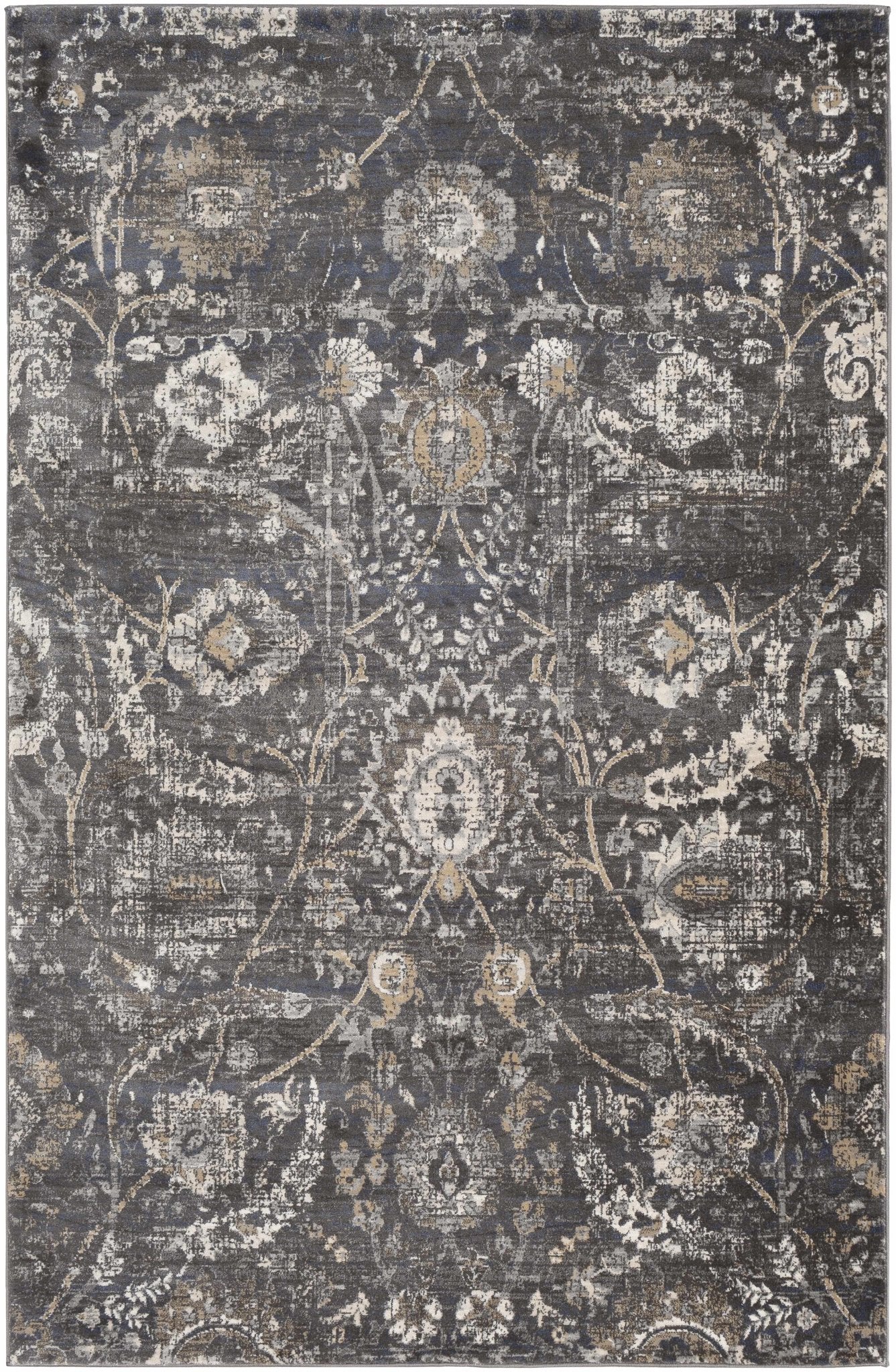 Georgiana Charcoal Area Rug - Quahog Bay Bedding