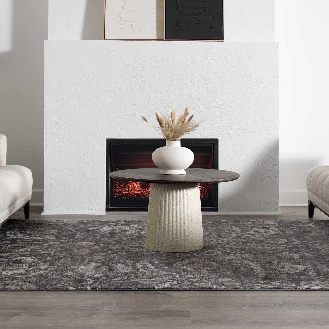 Georgiana Charcoal Area Rug - Quahog Bay Bedding