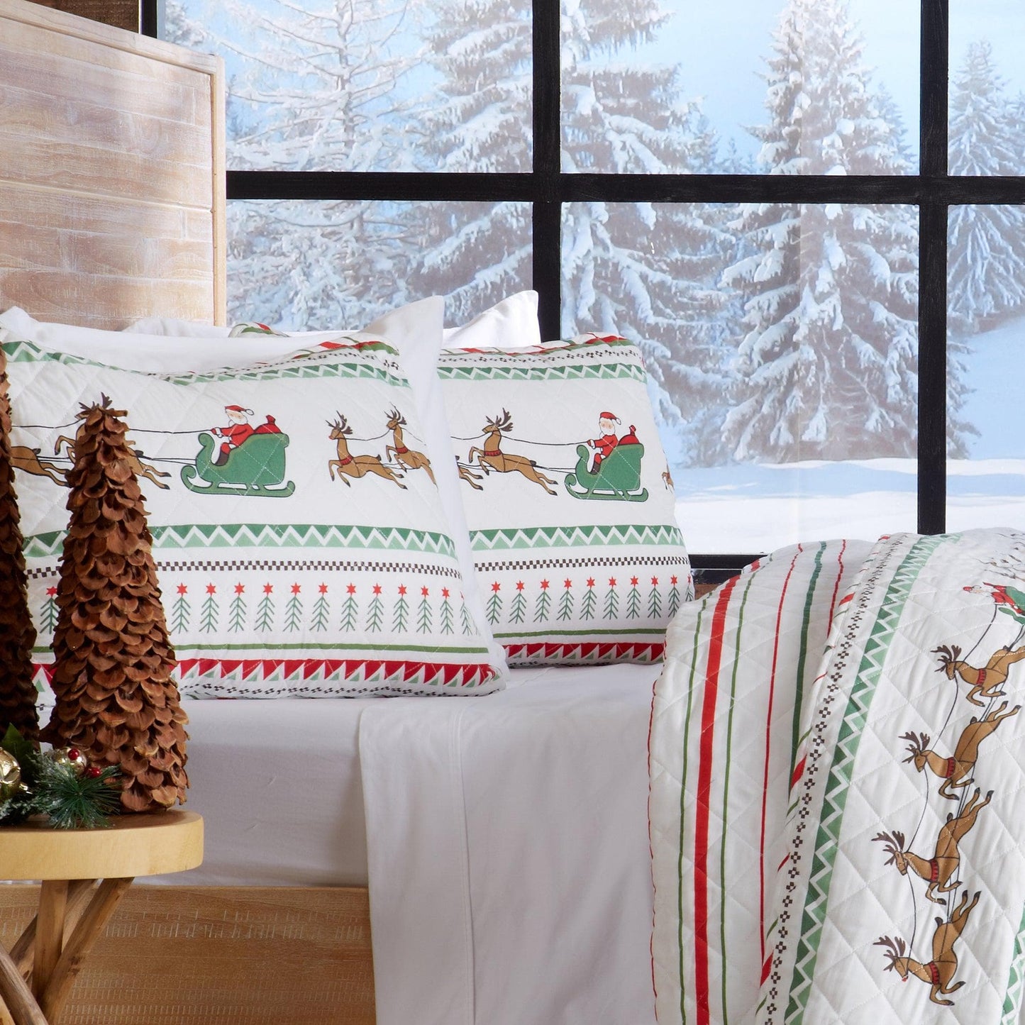 Christmas Quilt Set - Festive Collection - Striped Christmas Quilt