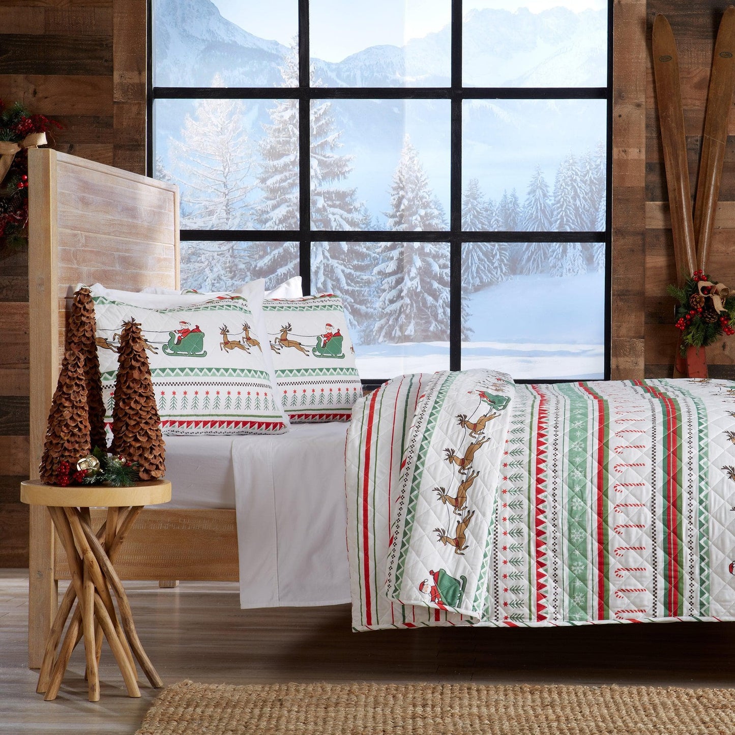 Christmas Quilt Set - Festive Collection - Striped Christmas Quilt