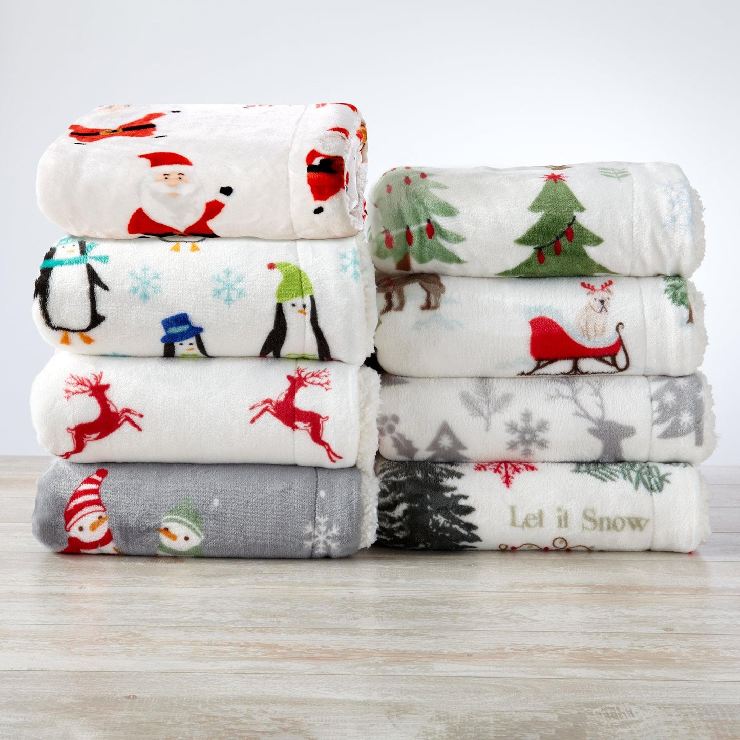 Christmas Sherpa Throw Blanket - Festive Christmas Themed Bedding
