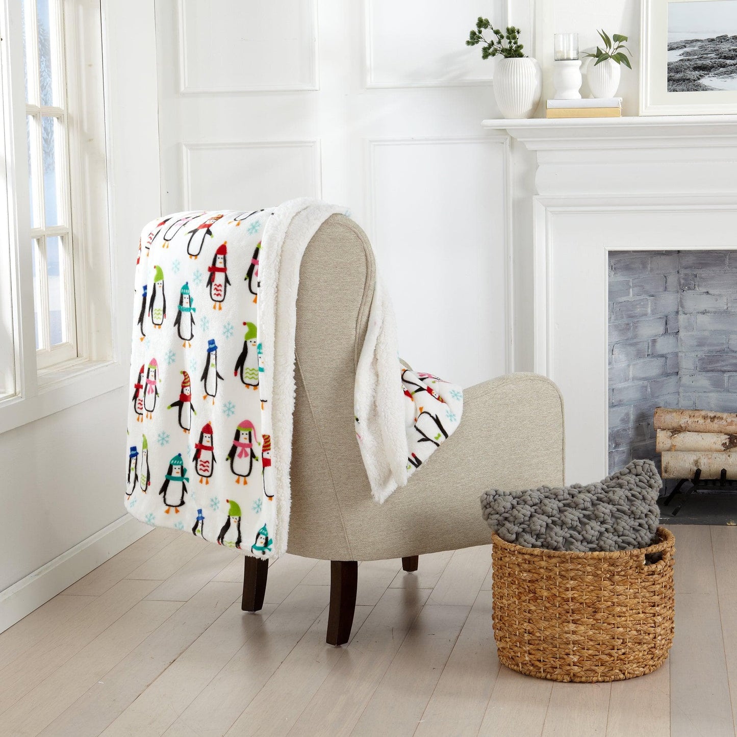 Christmas Sherpa Throw Blanket - Festive Christmas Themed Bedding