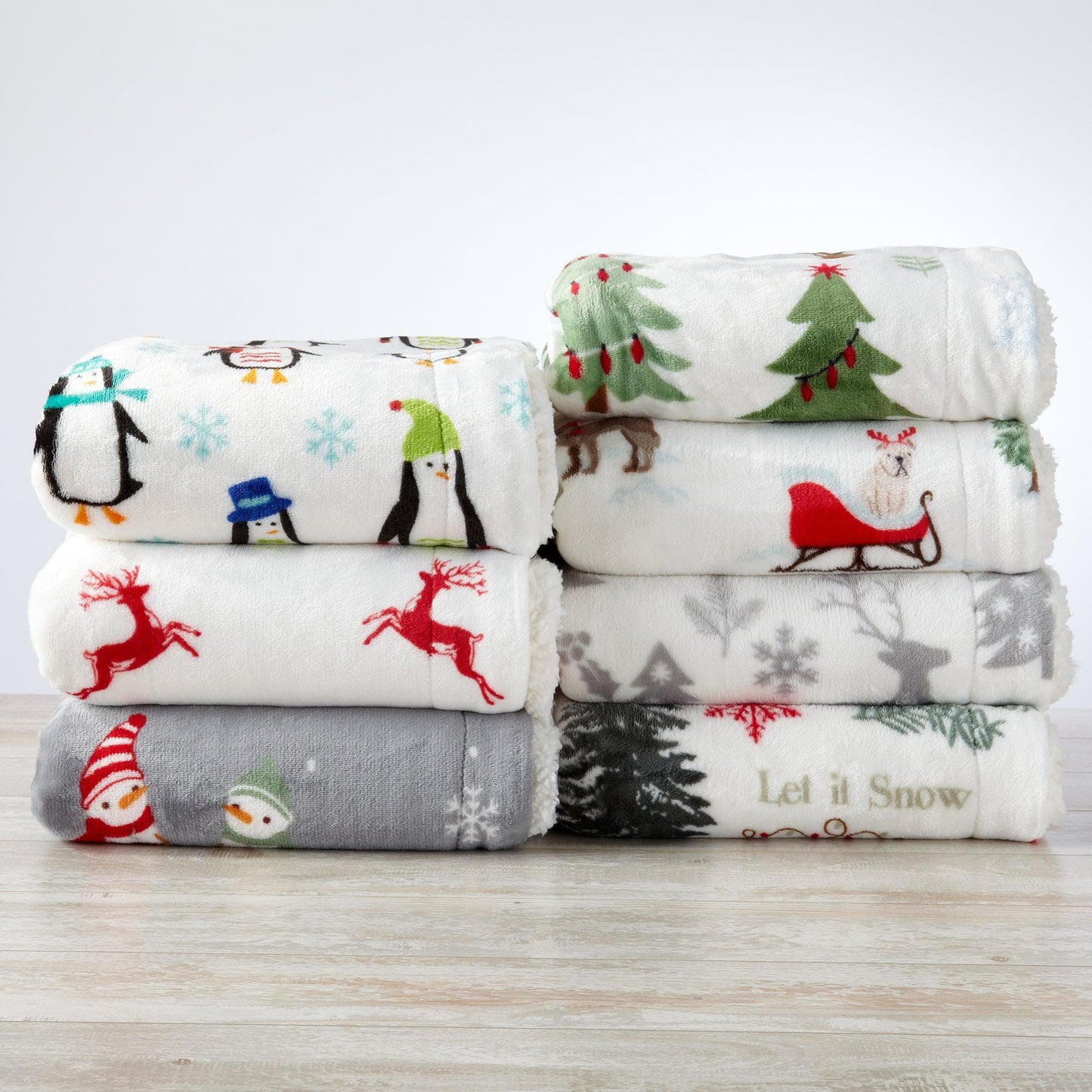 Christmas Sherpa Throw Blanket - Festive Christmas Themed Bedding