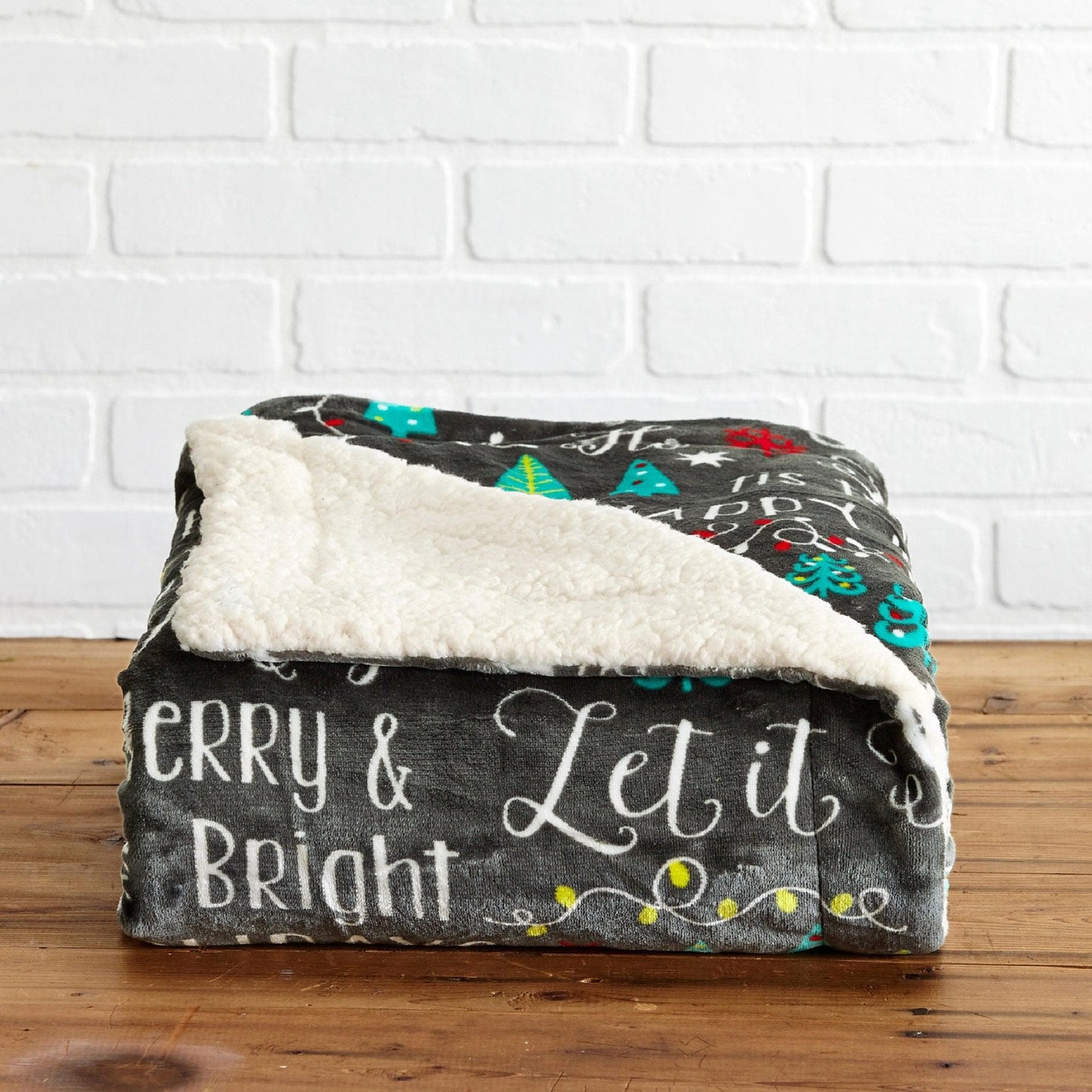 Christmas Sherpa Throw Blanket - Festive Christmas Themed Bedding