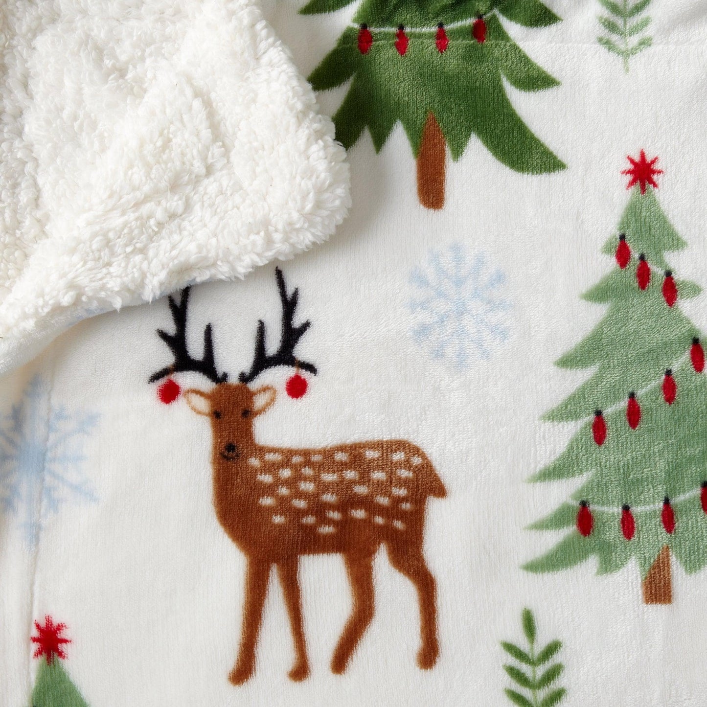 Christmas Sherpa Throw Blanket - Festive Christmas Themed Bedding