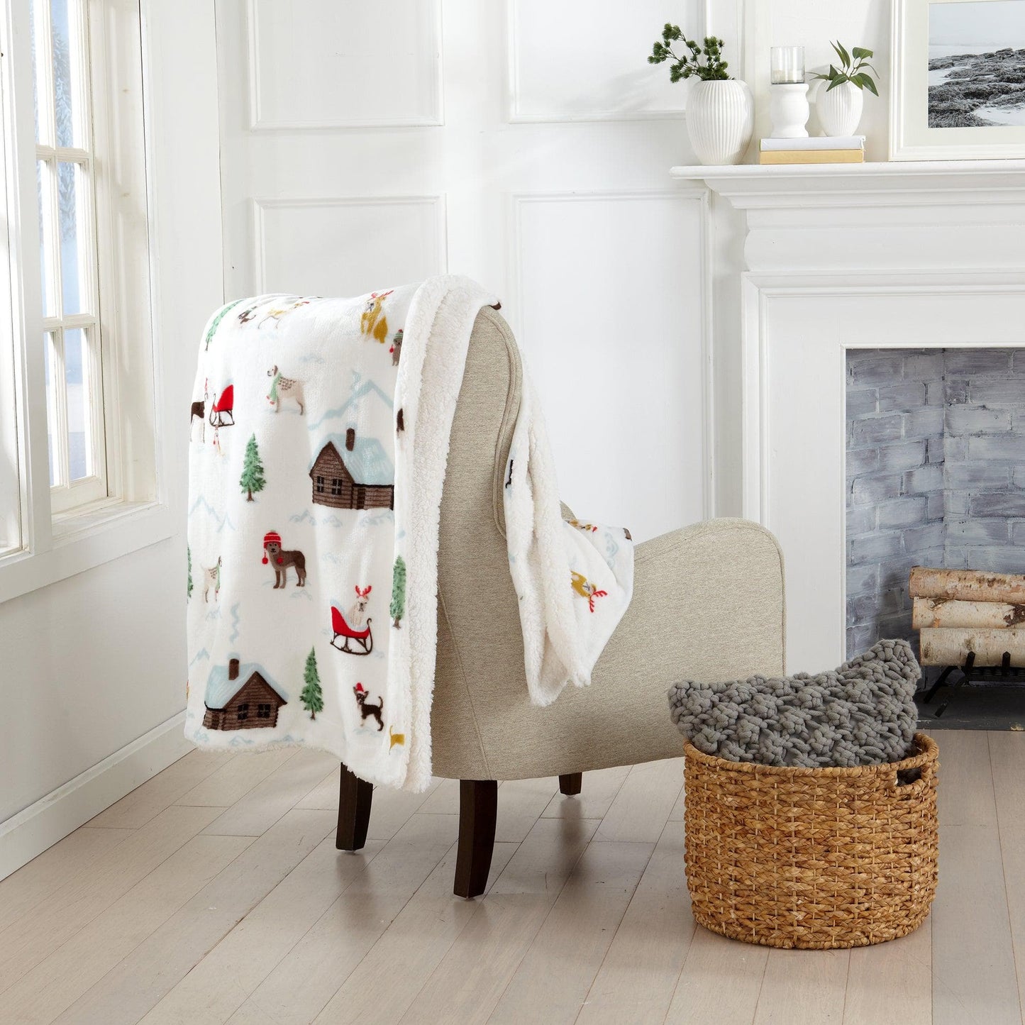 Christmas Sherpa Throw Blanket - Festive Christmas Themed Bedding