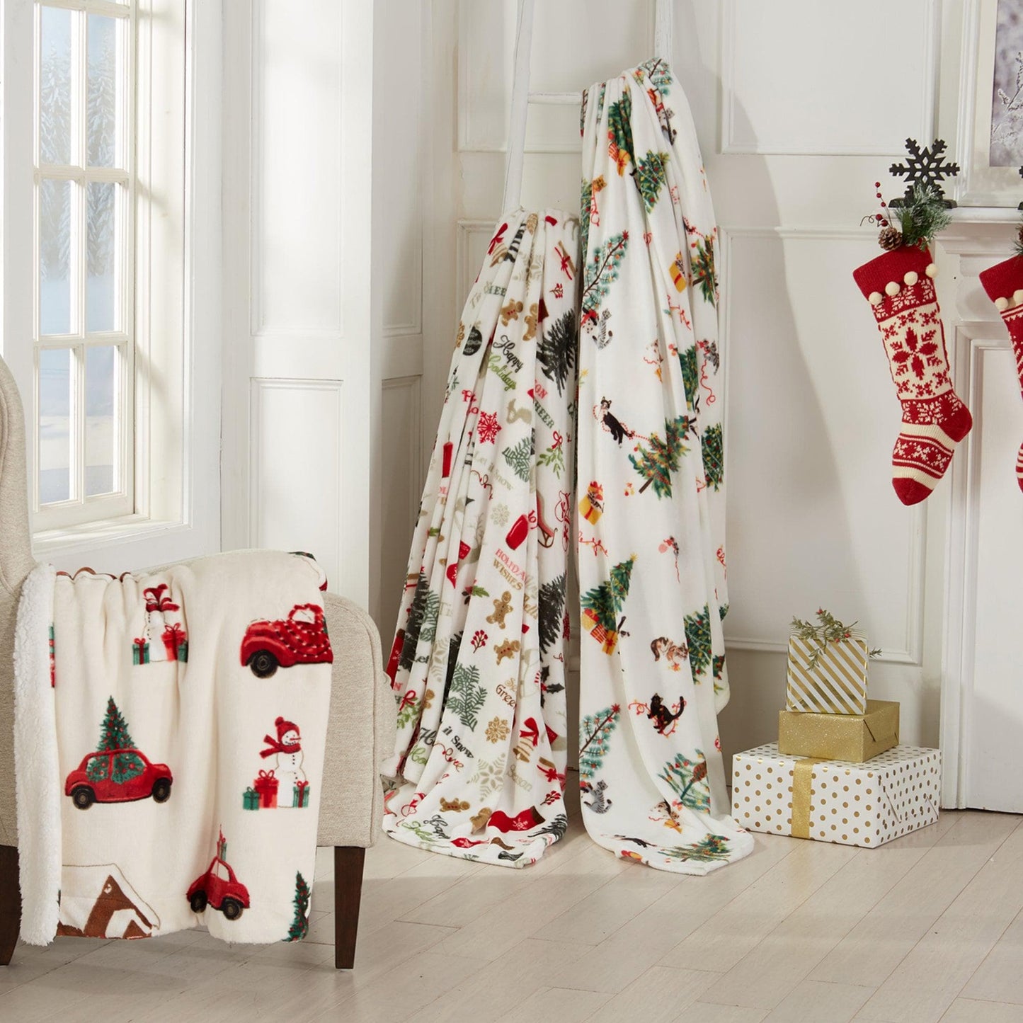 Christmas Sherpa Throw Blankets - Christmas Themed Quilts