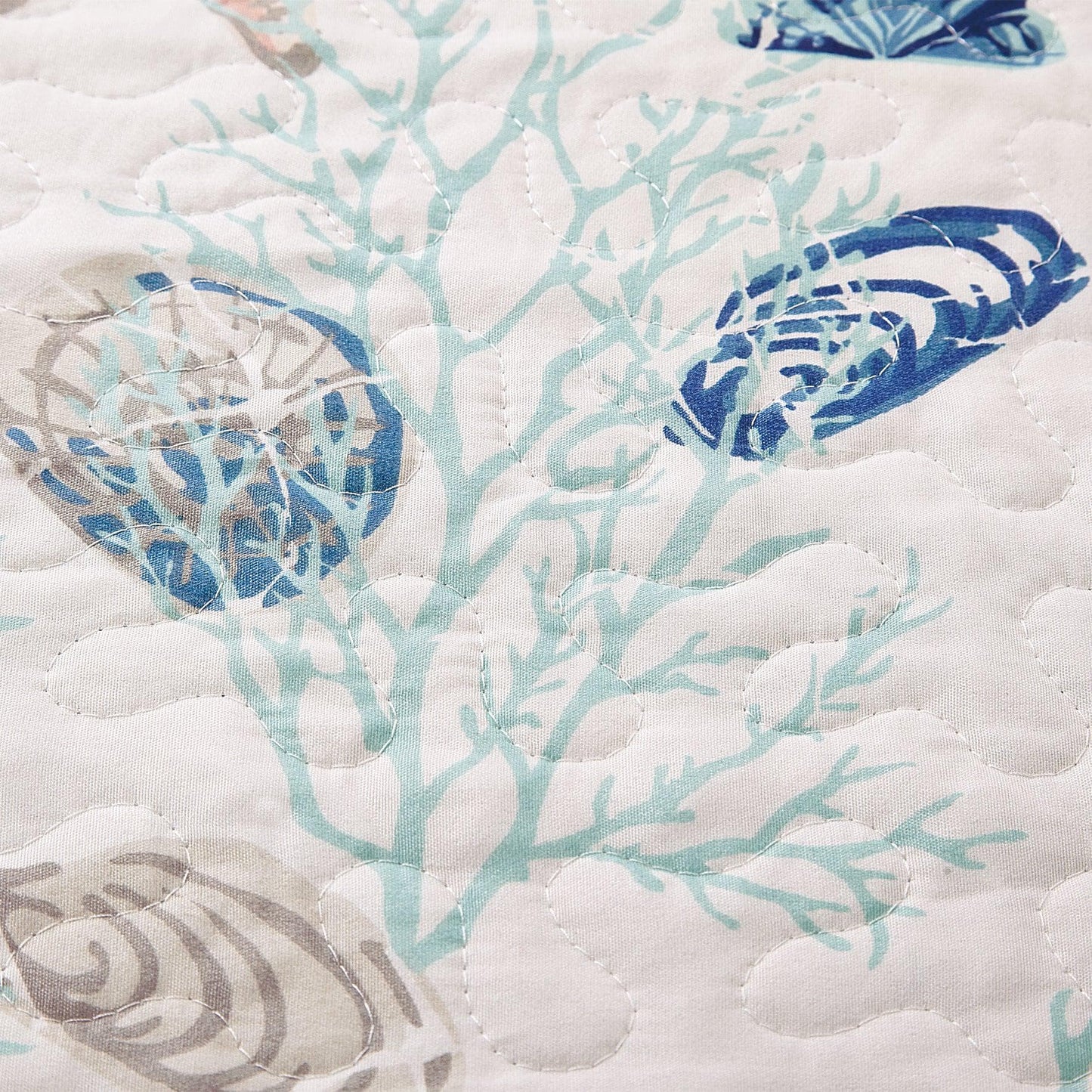 Coastal Blue Quilt Set Bali Collection 3PC - Lightweight Microfiber