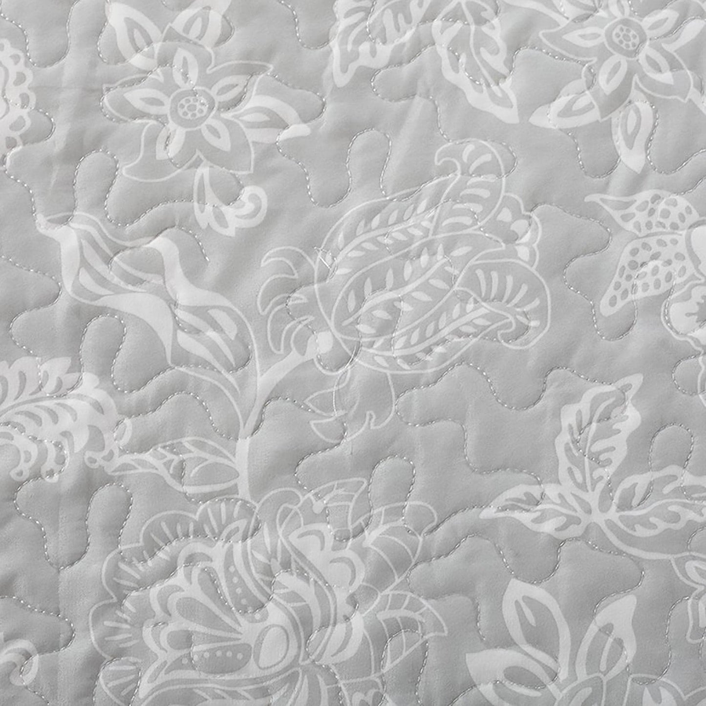 Coastal Floral Quilt Set - Coastal Floral Bedding - Aqua & Grey Color Options