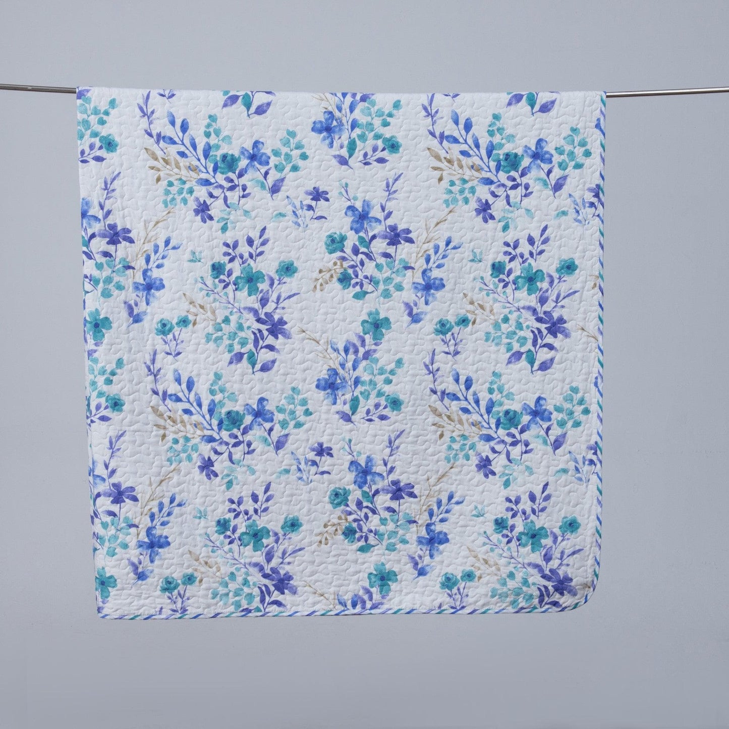 Beautiful Blue Floral Quilt Set - April Morning - Coastal Floral Bedding