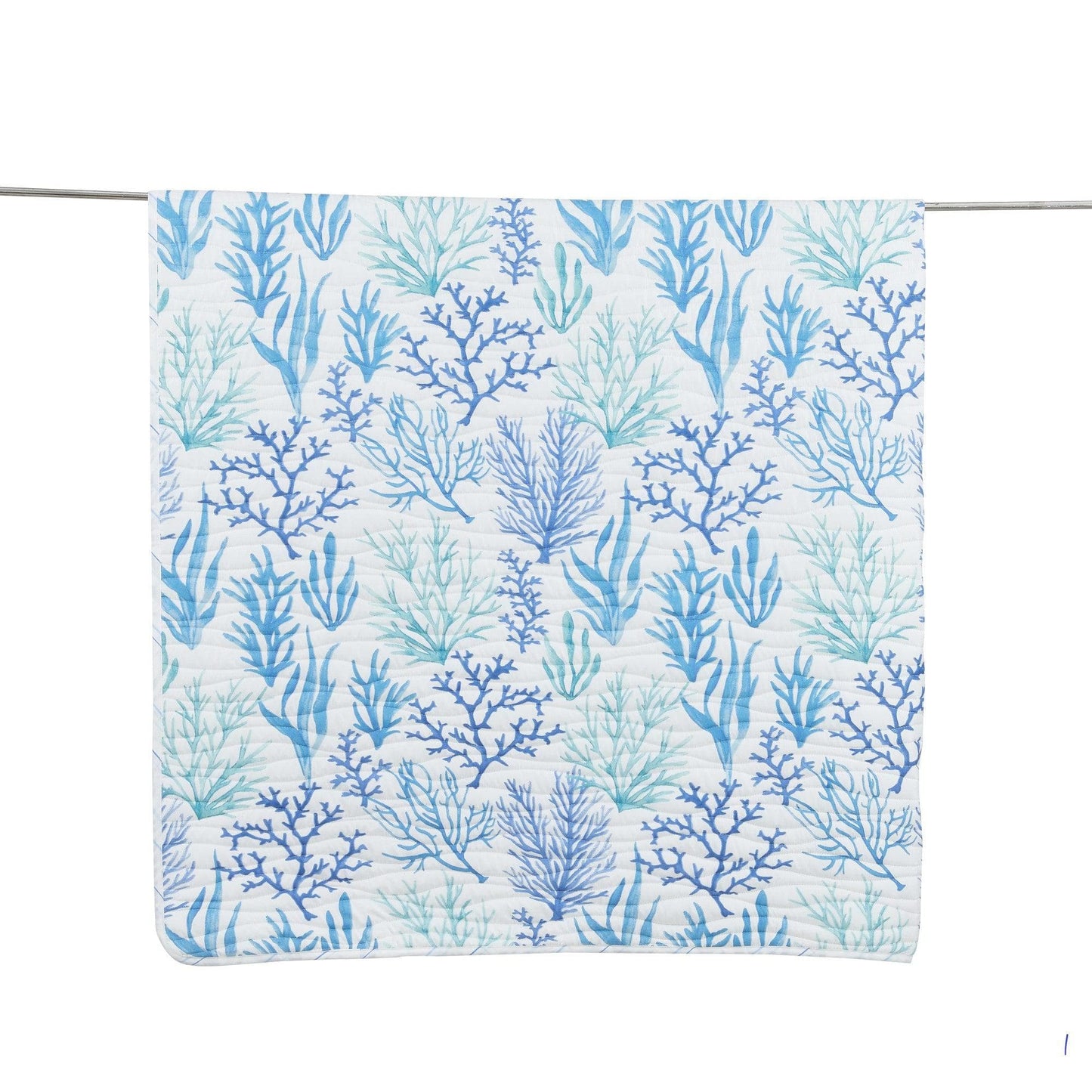 Coastal Blue Coral Quilt Amelia Island 3PC - Lightweight Microfiber