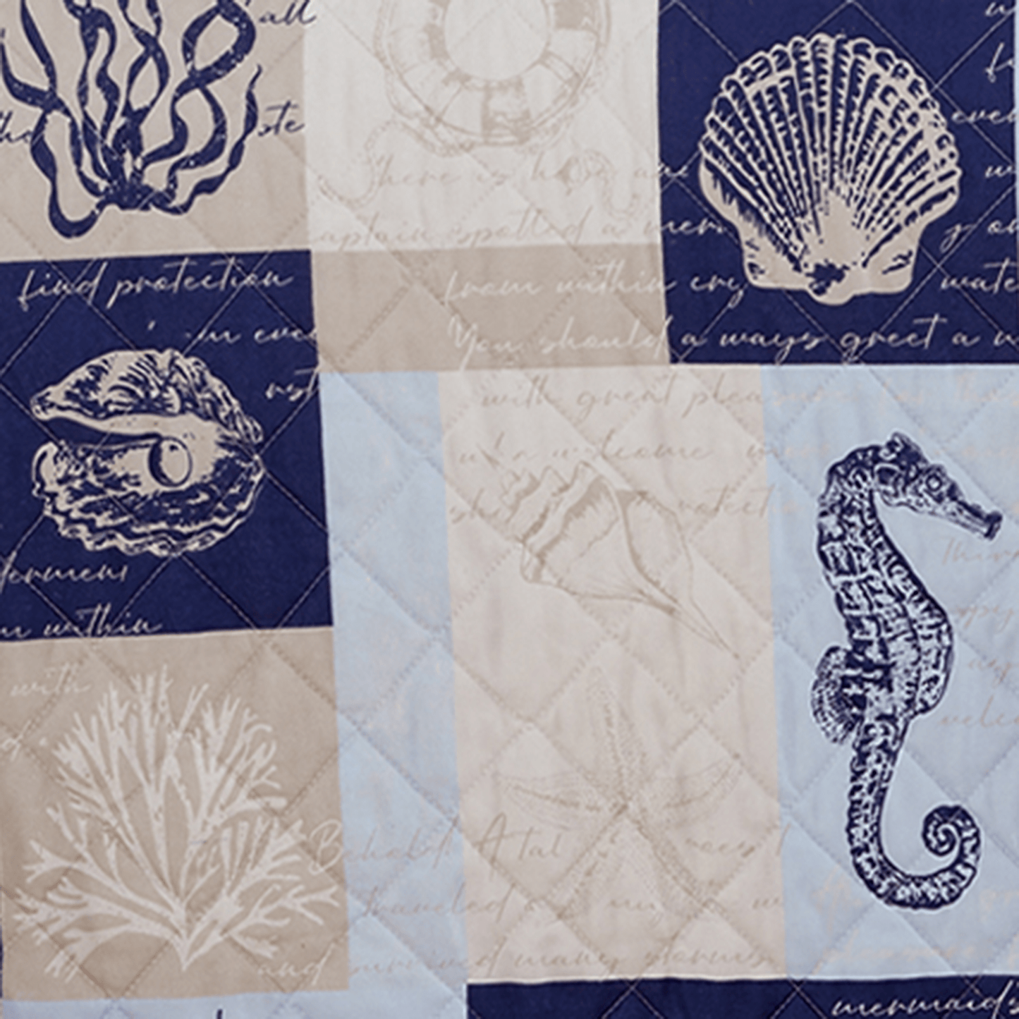 Coastal Caspian Patchwork Quilt Set 3PC - Lightweight Microfiber