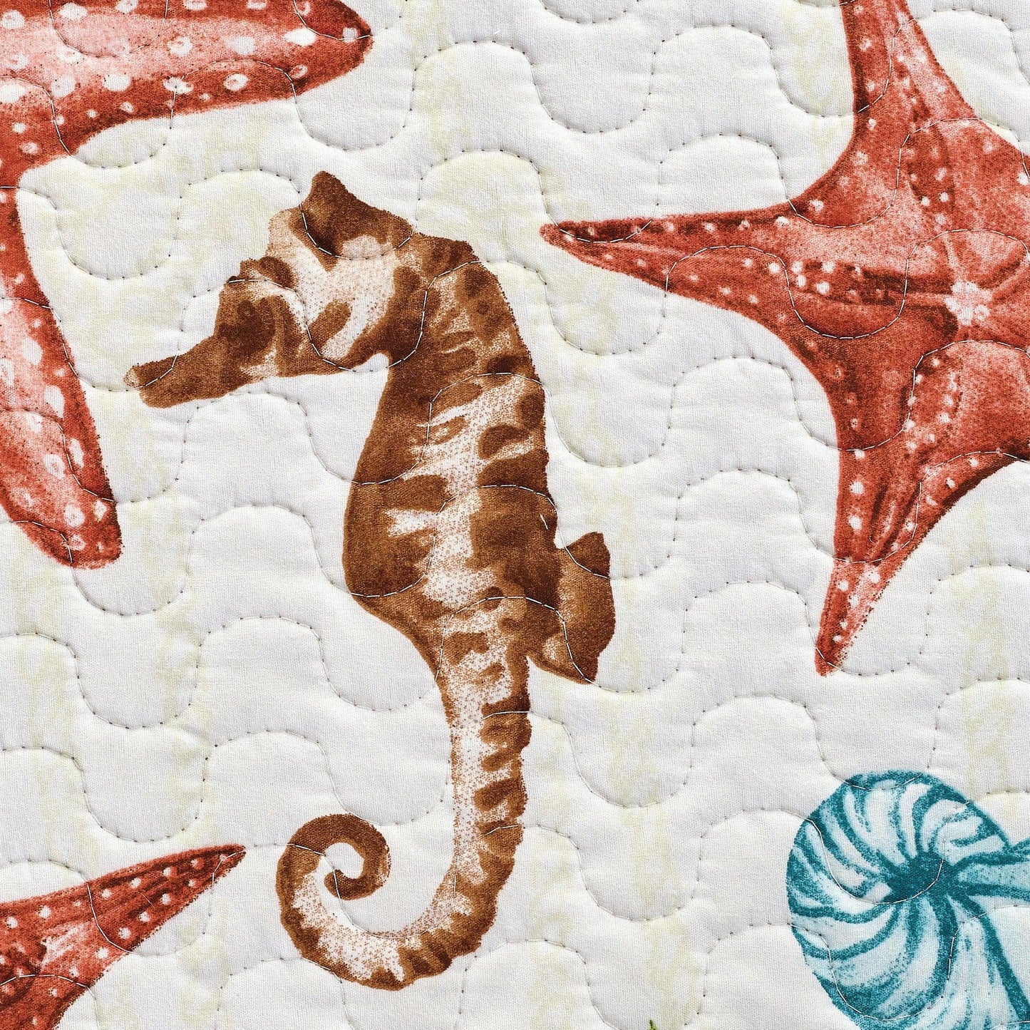Coastal Quilt Set - Coral, Seahorse & Starfish Themed Quilt