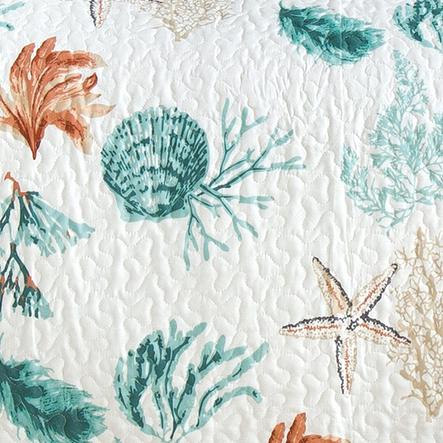 Key West Coral Quilt Set - Tropical Coastal Bedding Sets