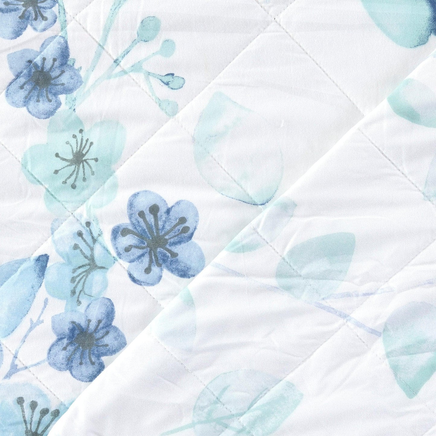 Blue & White Floral Quilt Set - Miranda Collection - Coastal Floral Bedding