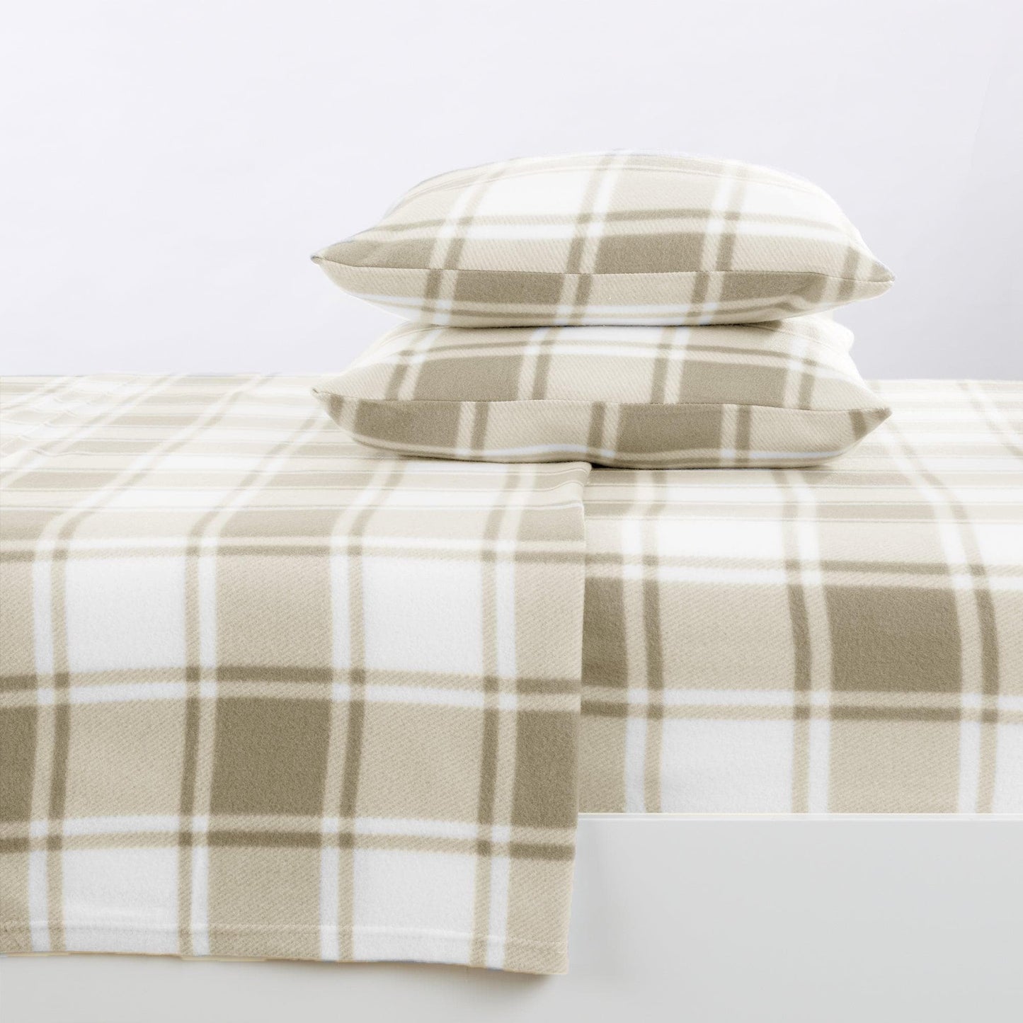 Plaid Fleece Sheet Sets - Navy Blue, Grey, Red & Black